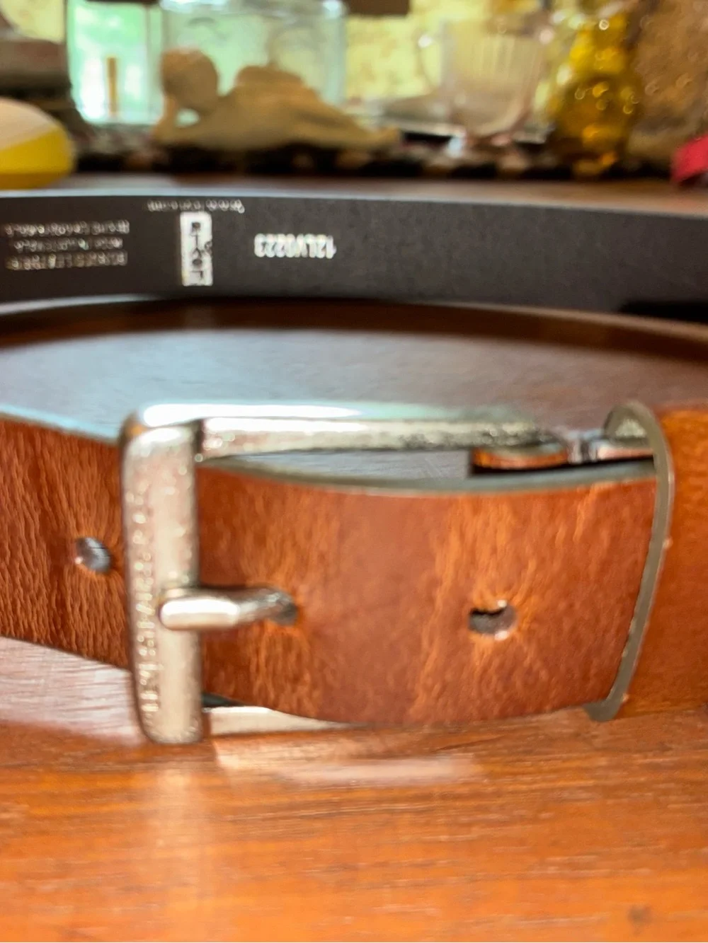 Levi's Brown Leather Belt with Silver Buckle size 30-32